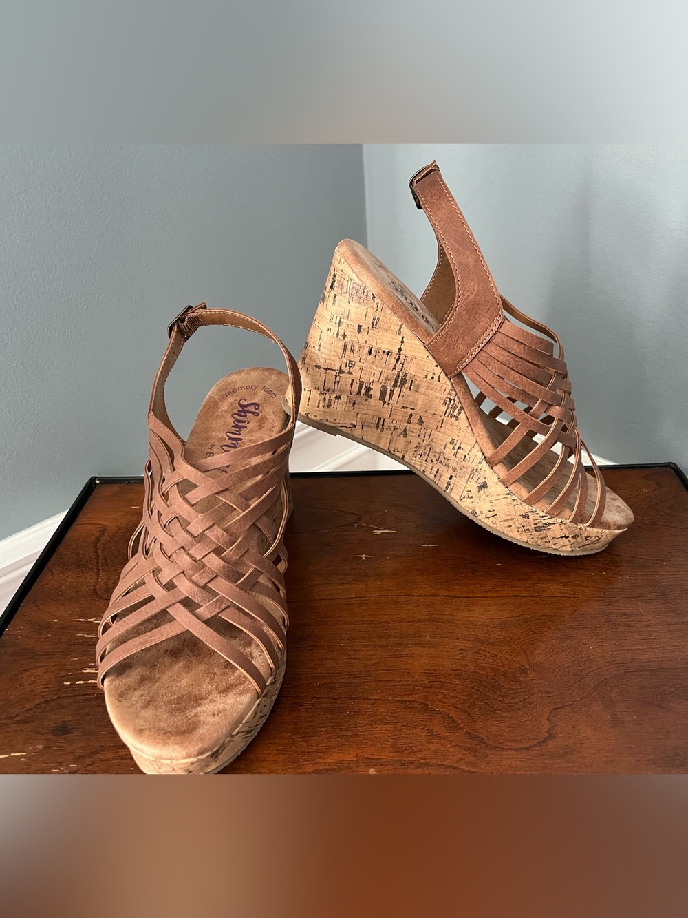 Woven Cork-Style Wedge with Memory Foam